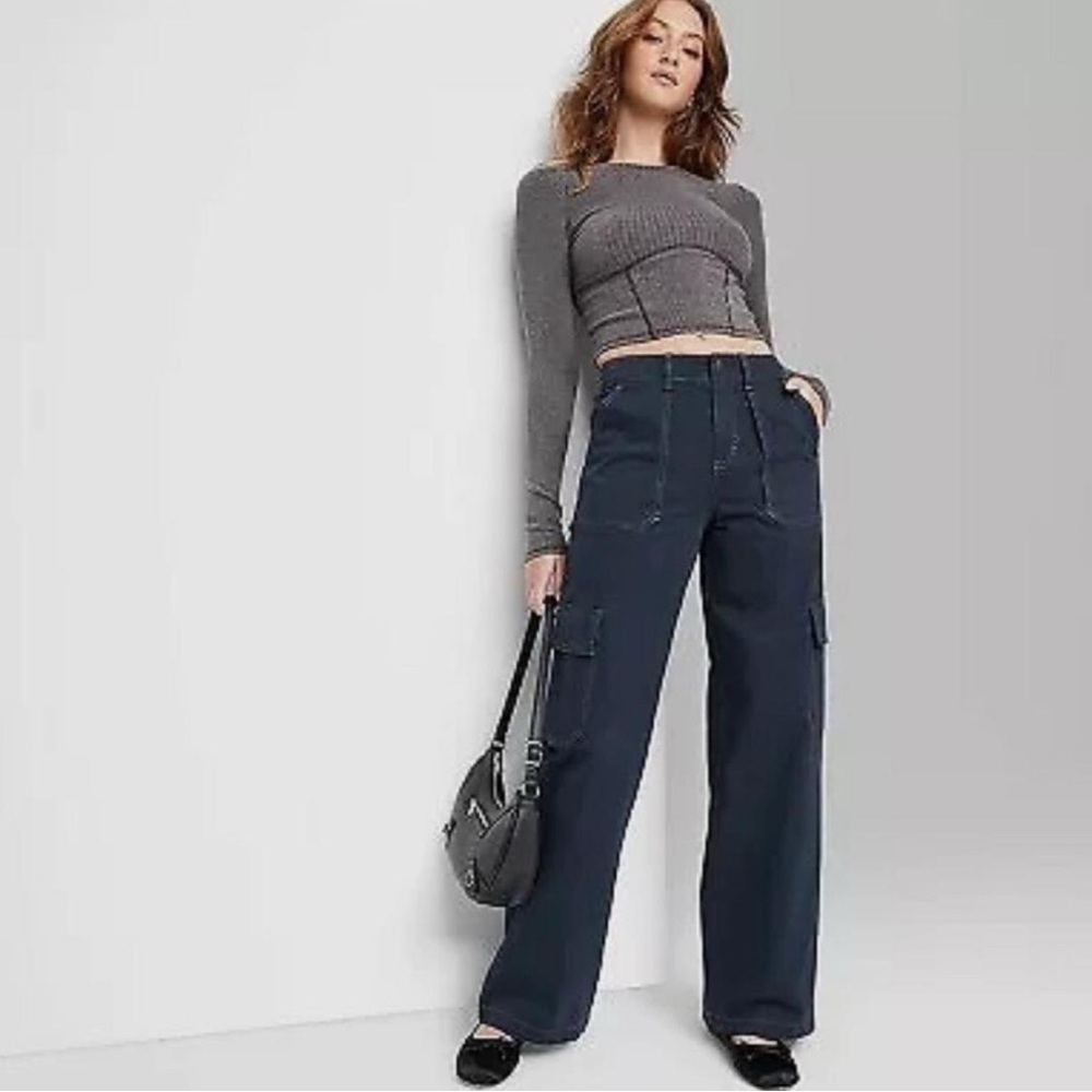 Wild Fable Navy Wide Leg Pants
